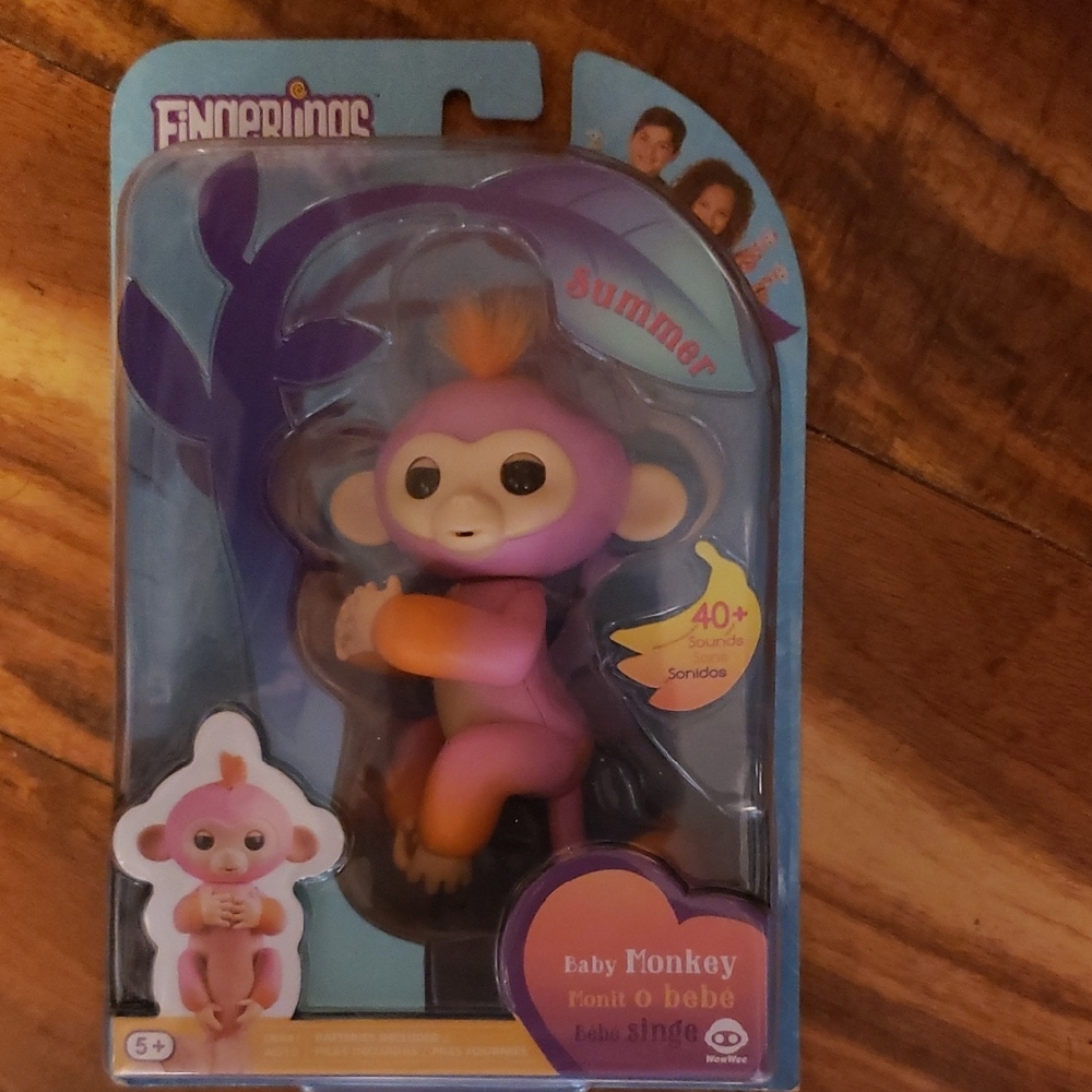 Baby Monkey Toy - Pink and Orange